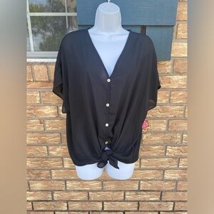 Button Down Top with Front Tie NWT SZ S